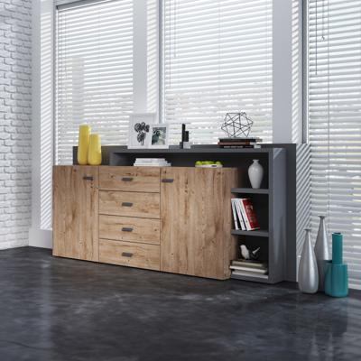 Home365 Dressoir Bologna - Wotan Eiken / Antraciet