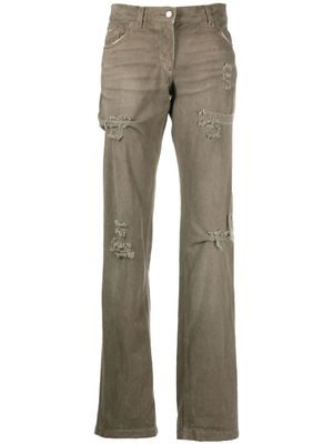 Dolce & Gabbana Pre-Owned pantalon droit à effet usé (années 2000) - Tons neutres