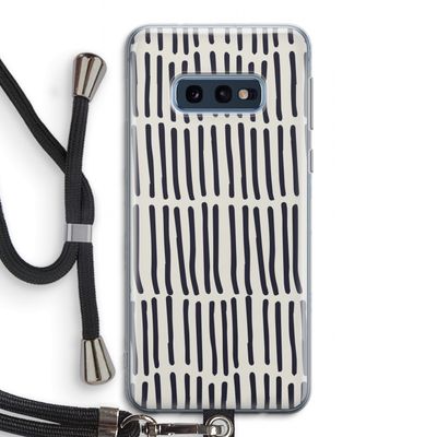 Moroccan stripes: Samsung Galaxy S10e Transparant Hoesje met koord