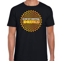 Foute party t-shirt voor heren - Ik heb het hartstikke druks - oranje - carnaval/themafeest