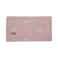 Roze gebreid deken van Dr.kid met strikken