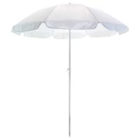 Strand/tuin parasol - wit - dia 145 cm - Verstelbaar - Zonbescherming - polyester