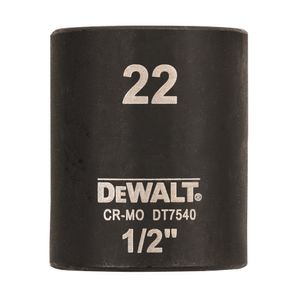 DeWalt Accessoires Impact dop 22mm 1/2" (Kort - 38mm) - DT7540-QZ