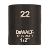 DeWalt Accessoires Impact dop 22mm 1/2" (Kort - 38mm) - DT7540-QZ