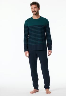 Schiesser Schiesser Pyjama Long petrol 181925 56/XXL