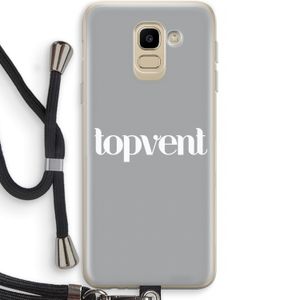 Topvent Grijs Wit: Samsung Galaxy J6 (2018) Transparant Hoesje met koord