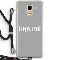 Topvent Grijs Wit: Samsung Galaxy J6 (2018) Transparant Hoesje met koord