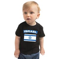 Israel t-shirt met vlag zwart voor babys - thumbnail