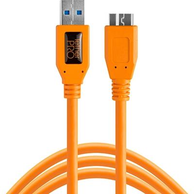 Tethertools TetherPro USB-C 3.0 to Micro-USB, 15' (4.6m), High-Visibility Orange
