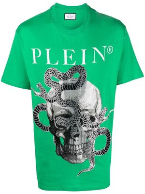 Philipp Plein t-shirt à imprimé serpent - Vert