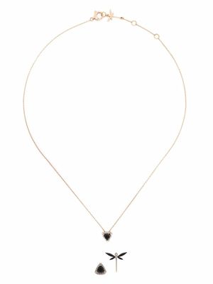 Anapsara parure collier-boucles d'oreilles Dragonfly en or rose 18ct