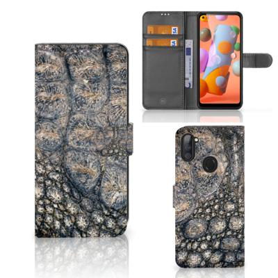 Samsung Galaxy M11 | A11 | Telefoonhoesje | Met pasjeshouder | Krokodillenprint