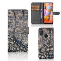 Samsung Galaxy M11 | A11 | Telefoonhoesje | Met pasjeshouder | Krokodillenprint