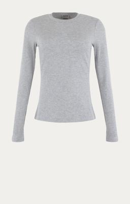 Moscow 53-04-top T-shirt Lange Mouw 131-1 Light Grey Melange Solid