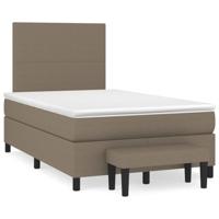 Boxspring met matras stof taupe 120x190 cm