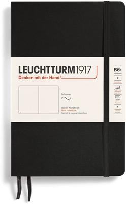 Leuchtturm Black, Softcover, Paperback (B6+), 123 p., plain