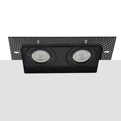 Philips LED trimless spot kantelbaar GU10 4.9Watt dubbel vierkant ZWART dimbaar