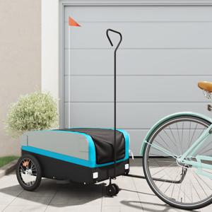 Fietstrailer 45 kg ijzer zwart en blauw