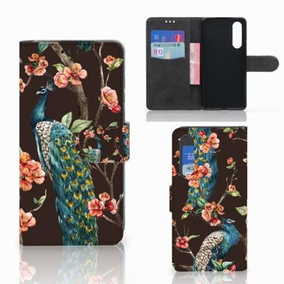 Huawei P30 | Telefoonhoesje | Met pasjeshouder | Pauw met Bloemen