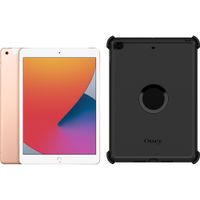 Apple iPad (2020) 10.2 inch 32 GB Wifi + 4G Goud + Otterbox Defender Full Body Case - thumbnail