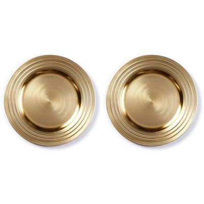 4x Diner/kerstdiner borden/onderborden goud 33 cm rond