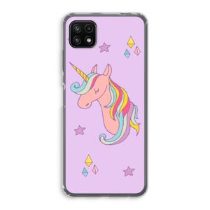 Roze eenhoorn: Samsung Galaxy A22 5G Transparant Hoesje
