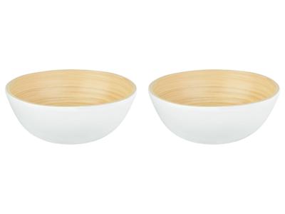 LIVARNO home Bamboe schaal (Schalen, 2 stuks, Wit)