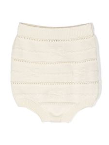 Gucci Kids short en maille nervurée - Tons neutres