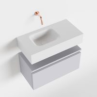 Toiletmeubel Mondiaz Andor | 60 cm | Meubelkleur Cale | Lex vrijhangend wastafel Talc Links | Zonder kraangat