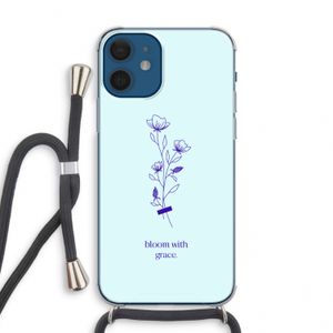 Bloom with grace: iPhone 12 mini Transparant Hoesje met koord