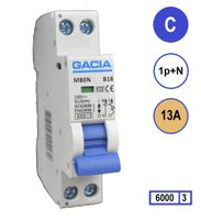 GACIA M80N-C13 inst. 1p+n C13 6kA (18mm) 13A