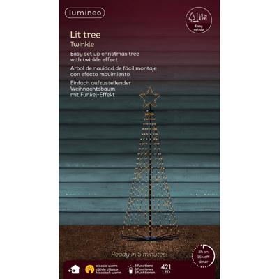 LED kerstboom met ster - verlichting - 421 leds - D60 x H150 cm - klassiek warm - buiten