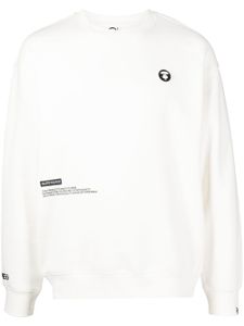 AAPE BY *A BATHING APE® sweat en coton mélangé à patch logo - Blanc