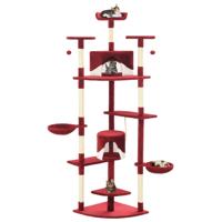 VidaXL Kattenkrabpaal met sisal krabpalen 203 cm rood en wit