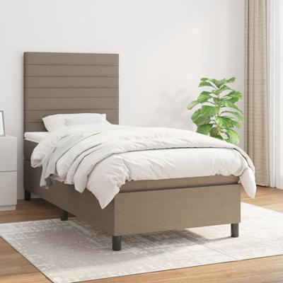 Boxspring met matras stof taupe 90x200 cm