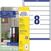 Avery-Zweckform Ordneretiketten L6060-10 34 x 192 mm Papier Wit Permanent hechtend 80 stuk(s) - thumbnail