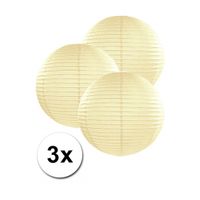 Ivoorkleurige lampionnen 25 cm 3 stuks   -