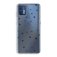 Blauwe stippen: Motorola Moto G9 Plus Transparant Hoesje