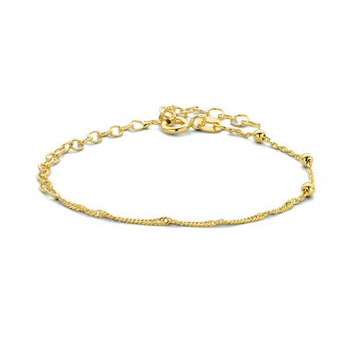 Armband Fantasie zilver goudkleurig 2,6 mm 16-19 cm