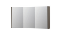 INK SPK2 spiegelkast met 3 dubbelzijdige spiegeldeuren, 6 verstelbare glazen planchetten, stopcontact en schakelaar 140 x 14 x 73 cm, mat taupe - thumbnail