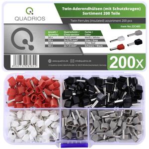 Quadrios 22C483 Assortiment adereindhulzen 0.5 mm², 0.75 mm², 1.0 mm², 1.5 mm² Deels geïsoleerd 200 stuk(s)