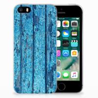 Apple iPhone SE | 5S | Bumper Hoesje | Wood Blue