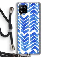 Blauwe pijlen: Samsung Galaxy A42 5G Transparant Hoesje met koord