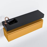 Toiletmeubel Mondiaz Andor | 120 cm | Meubelkleur Ocher | Lex vrijhangend wastafel Urban Links | 1 kraangat