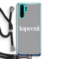 Topvent Grijs Wit: Huawei P30 Pro Transparant Hoesje met koord
