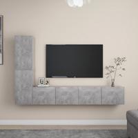 4-delige Tv-meubelset spaanplaat betongrijs 4-delige Tv-meubelset spaanplaat betongrijs