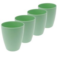 4x drinkbekers kunststof 340 ml groen - Drinkbekers