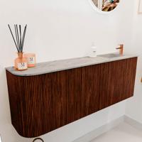 Toiletmeubel Mondiaz Joya Dlux | 111.6 cm | Meubelkleur Ruby | Faye wastafel Glace Wasbak Rechts | 1 kraangat