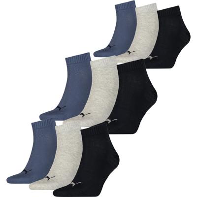 Puma Quarter Sokken Plain 9-pack Navy / Grey / Nightshadow Blue-35/38
