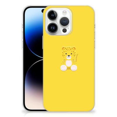 iPhone 14 Pro Max Telefoonhoesje met Naam Baby Leopard